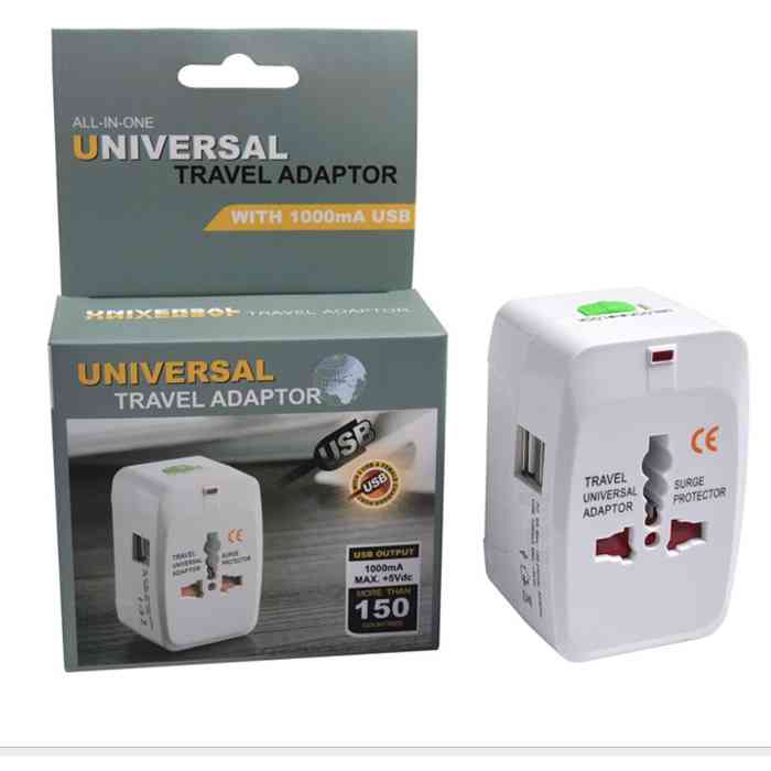 All -In -One  Universal Travel Adaptor With 1000mA USB, More than 150 Countries