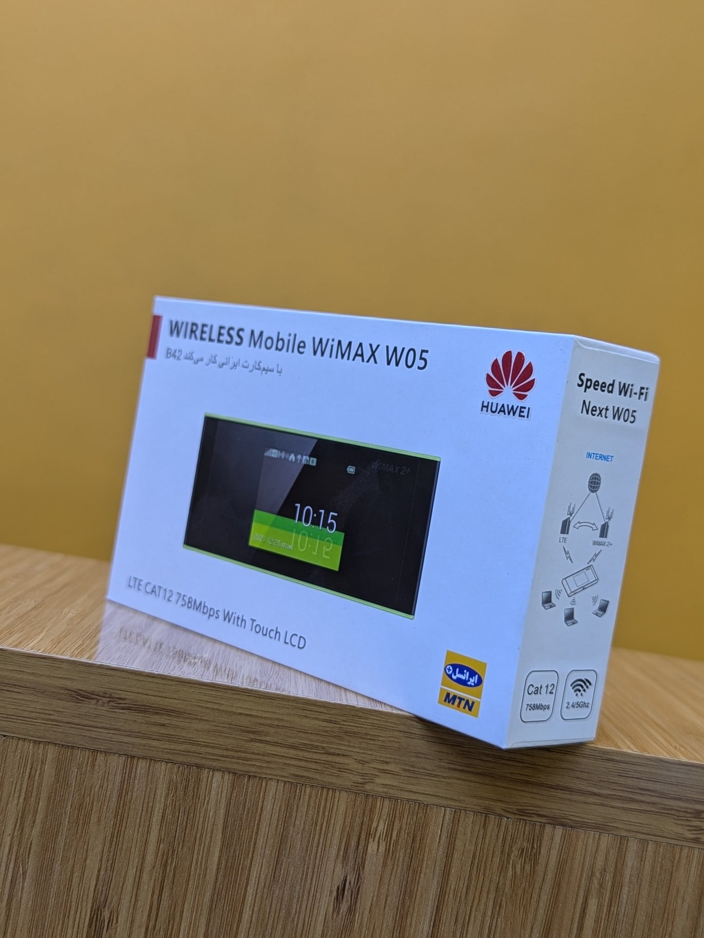 Huawei Wireless Mobile Router, 4G LTE CAT12 758Mbps, With Touch LCD, Up to 16 Users, Universal Sim card Connection.