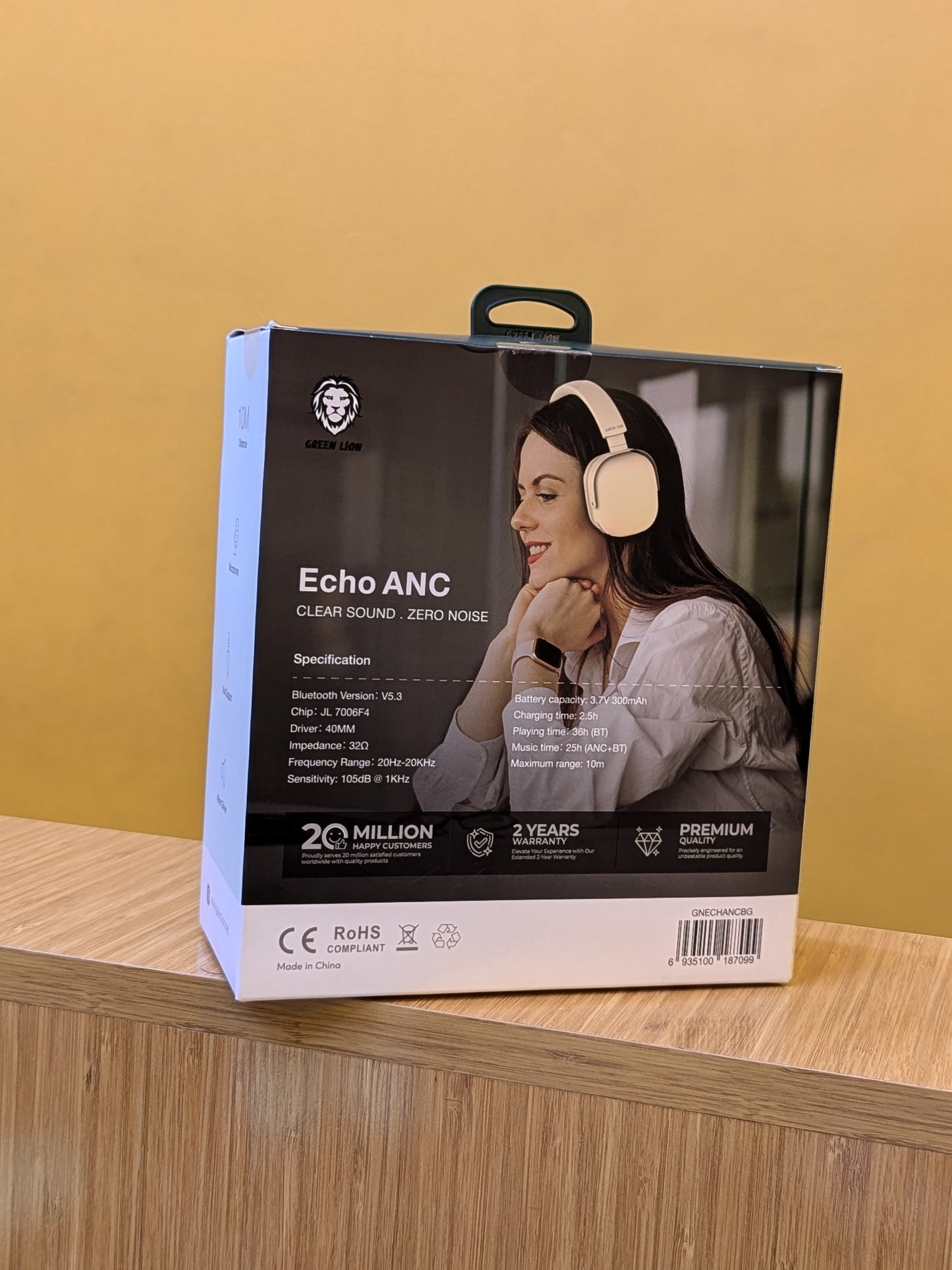 Green Lion bluetooth headphone  Echo ANC, Clear Sound Zero Noise