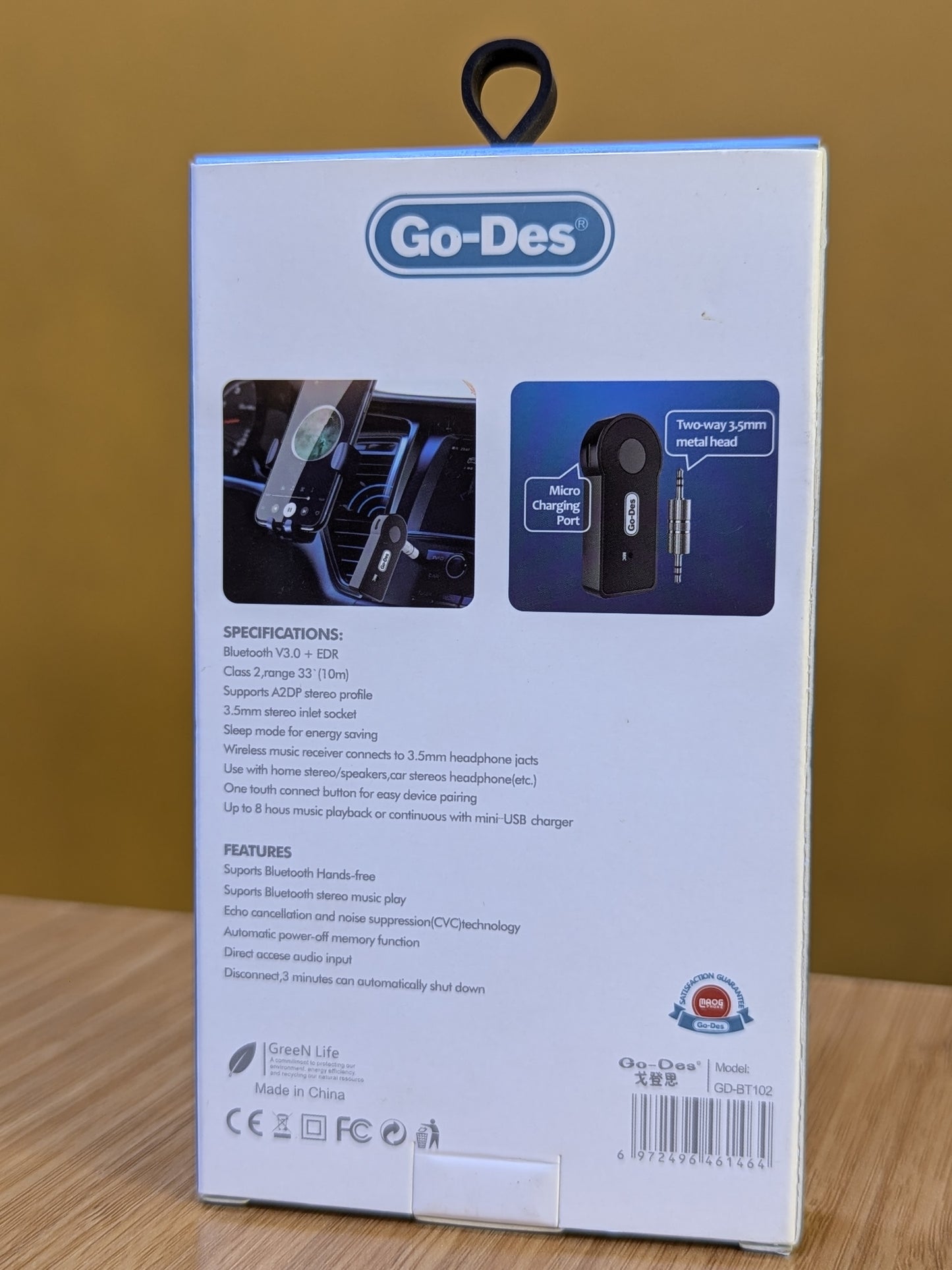 Go-Des Car Bluetooth Music Receiver (hand -free) GD-BT102