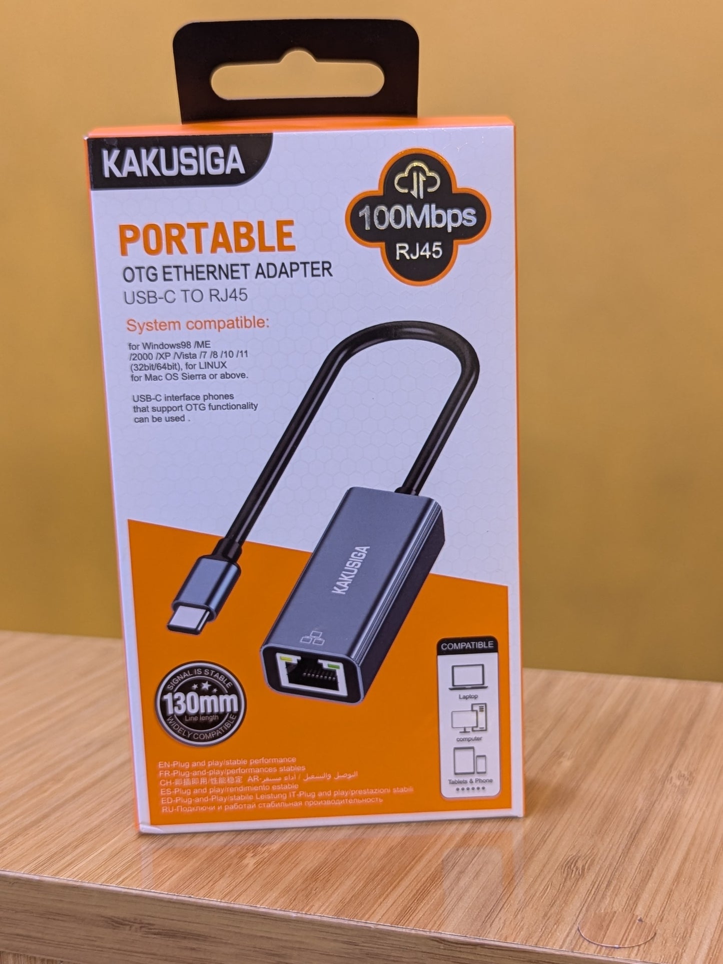 Portable  OTG Ethernet Adapter USB - C to RJ45