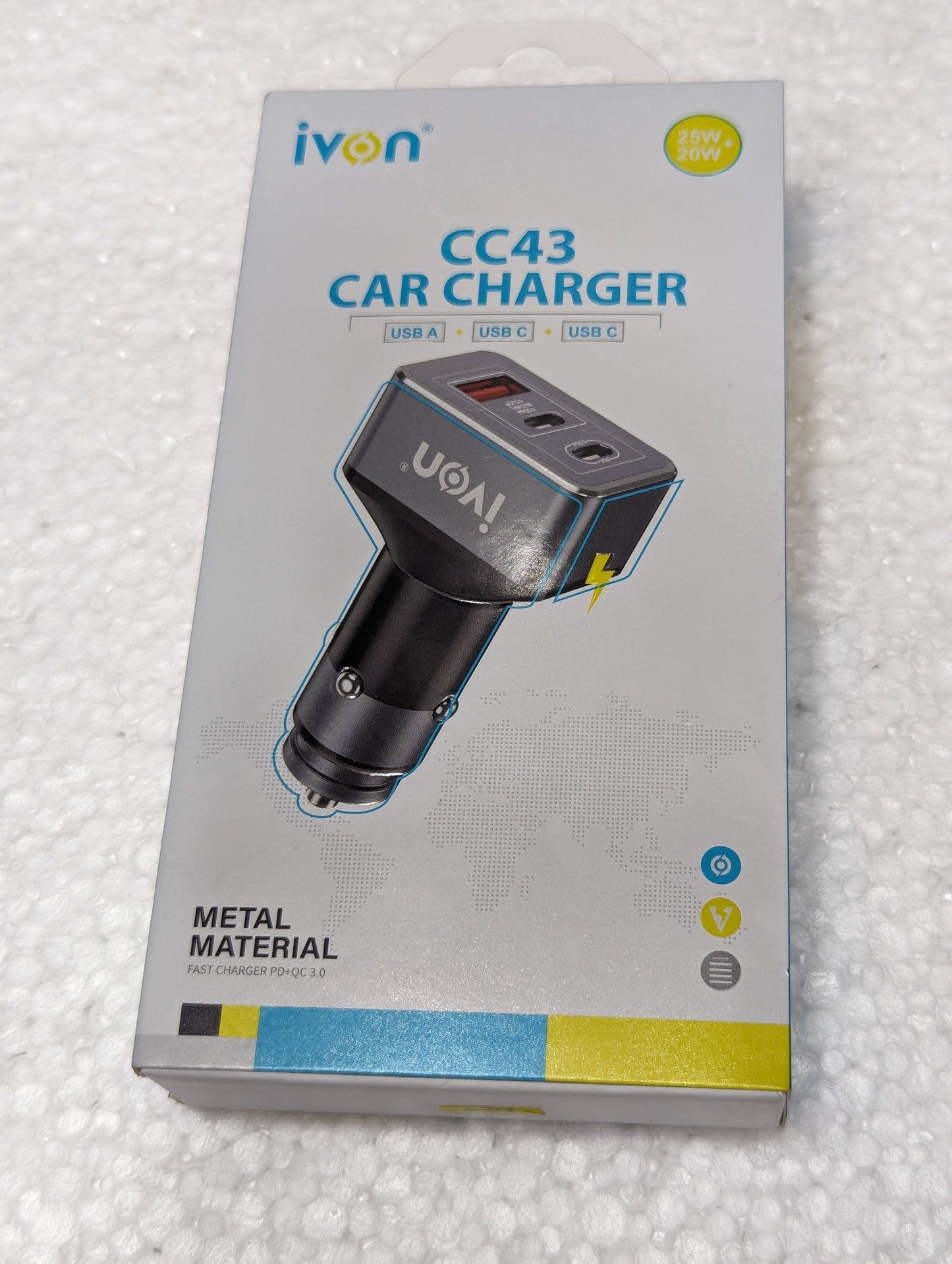 CC43 Car Fast Charger PD+QC3.0  (45W)