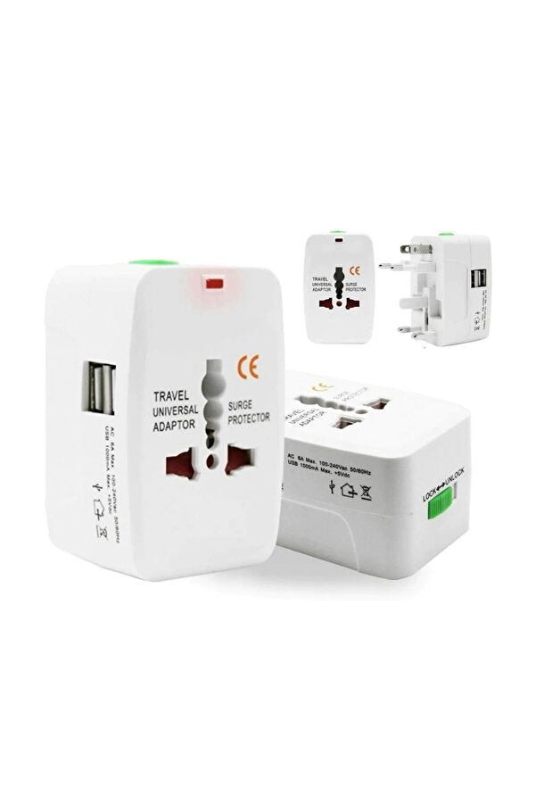 All -In -One  Universal Travel Adaptor With 1000mA USB, More than 150 Countries