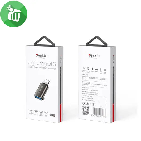 Iphone OTG-Yesido™: Connect USB device such as Flash disk to Your Iphone; Transfer your data from iphone to other external storage Devices.